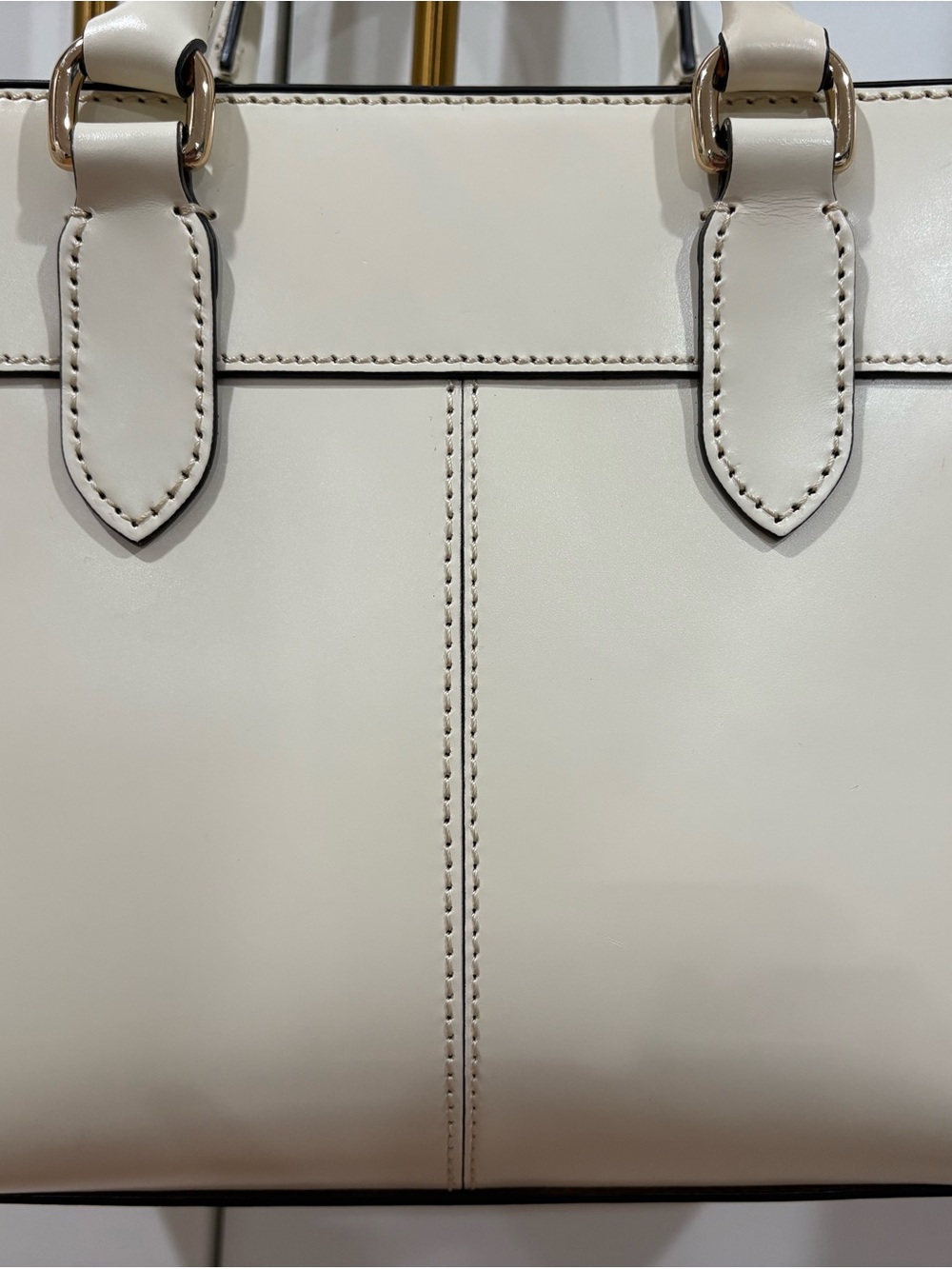 Dooney & Bourke Cream Leather Satchel with Gold Hardware - Picture 3 of 9